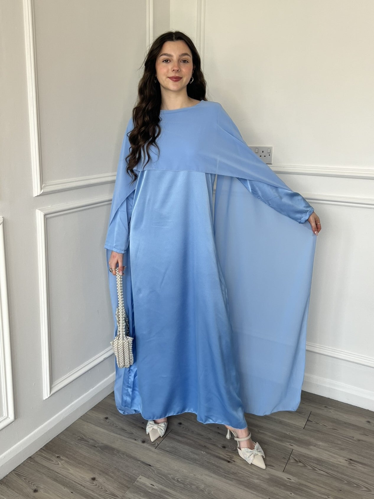 Miri Cape Dress - Sky Blue