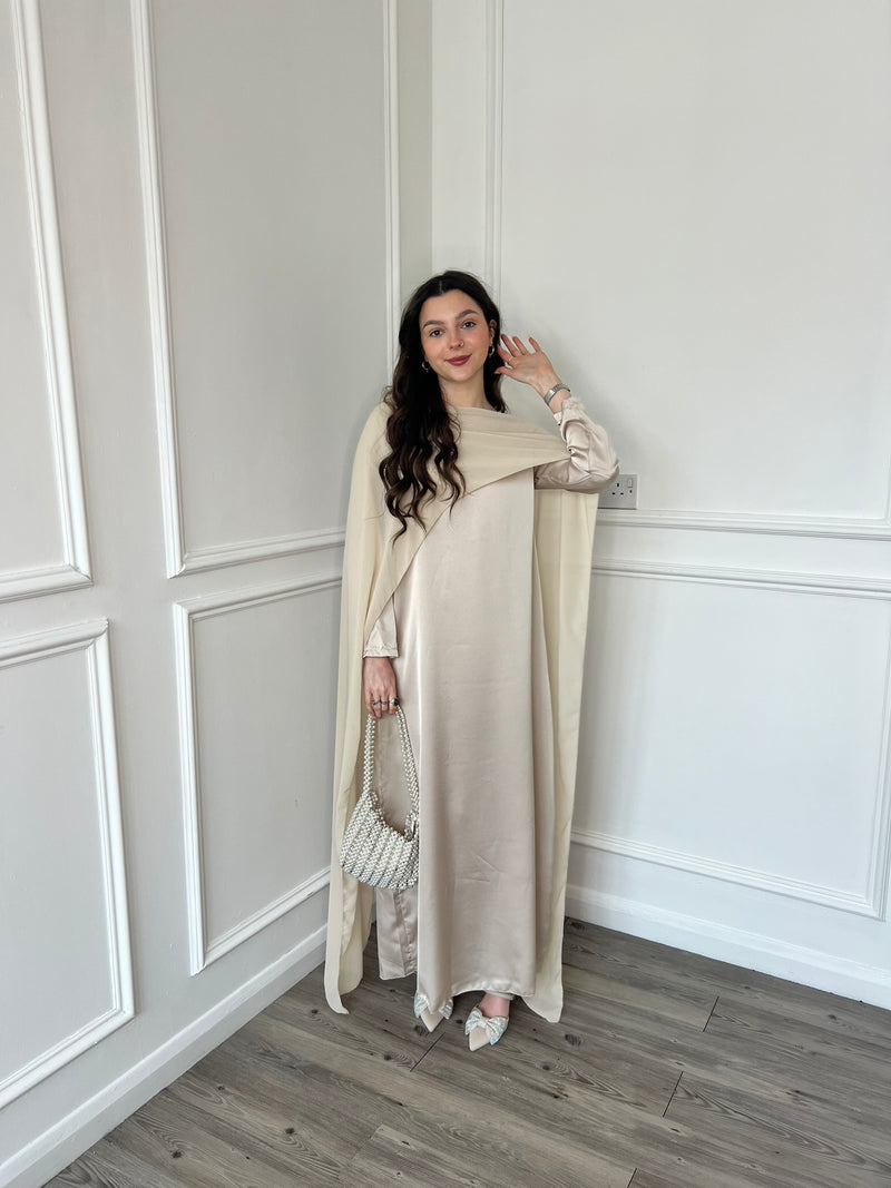 Miri Cape Dress - Champagne