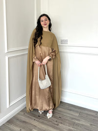 Miri Cape Dress - Tan Gold