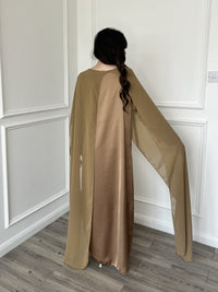 Miri Cape Dress - Tan Gold