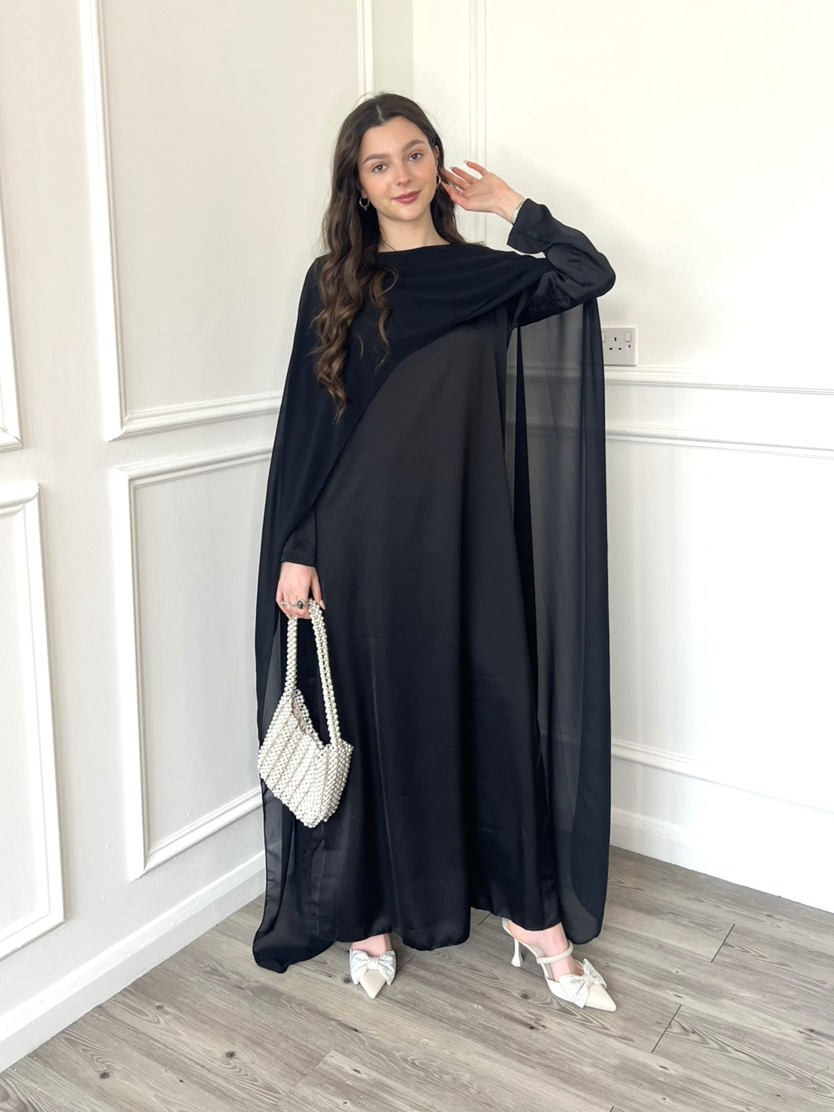 Women's Modest Maxi Black Cape Dress | Modest Clothing Femme Couture Women's Modest Maxi Black Cape Dress | Modest Clothing Femme Couture