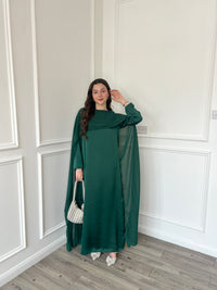 Miri Cape Dress - Emerald Green