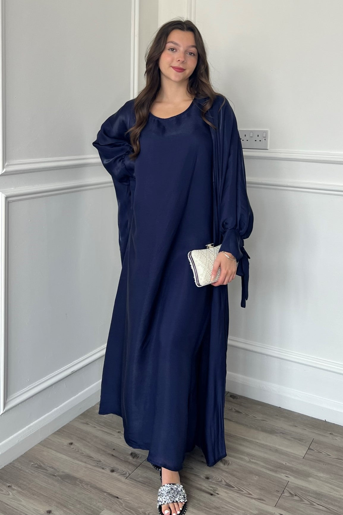 Miri Shimmer Abaya - Navy