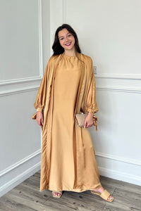 Satin Abaya - Caramel