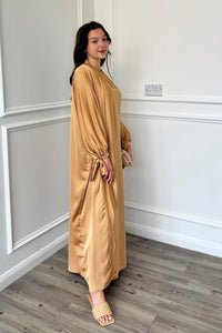 Satin Abaya - Caramel