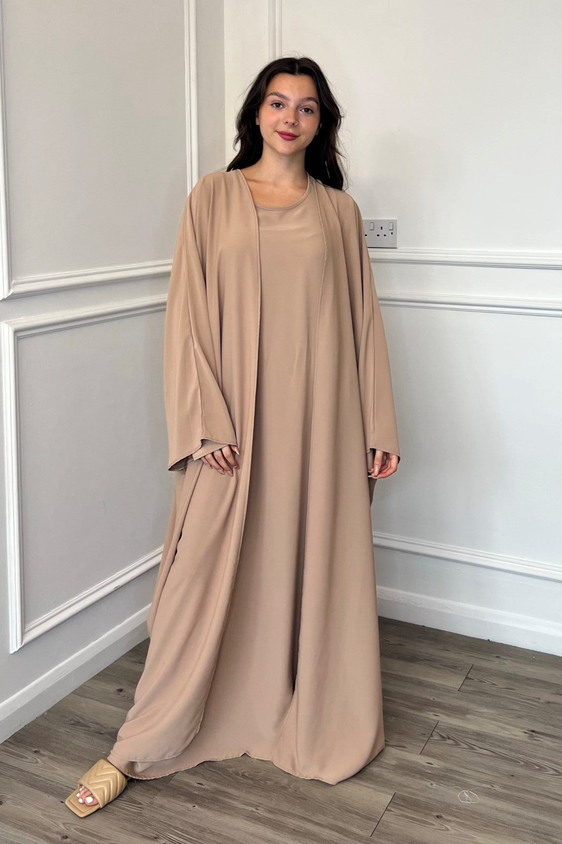 Zoya 3 Piece Abaya - Tan