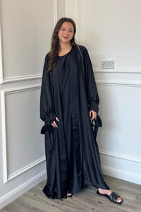 Satin Abaya - Black