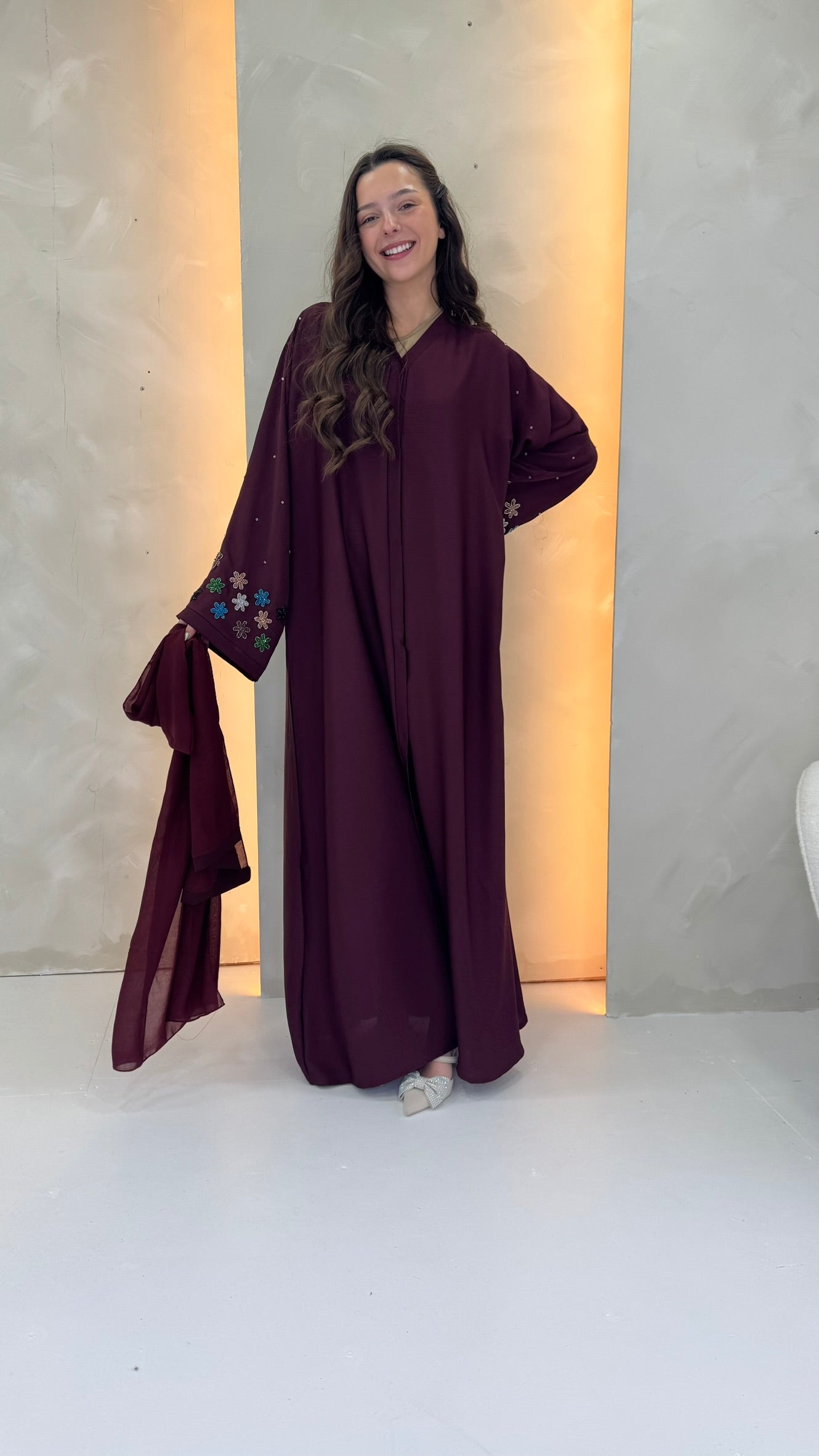 Seraya Abaya - Burgundy