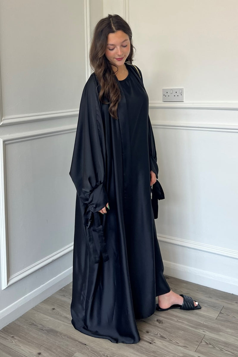 Satin Abaya - Black