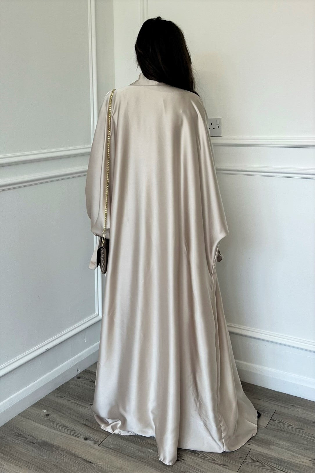 Satin Abaya - Cream