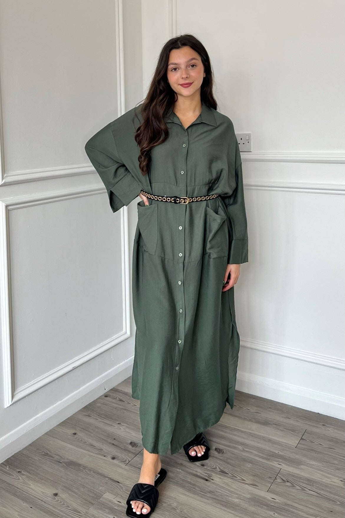 Mimi Oversized Jacket/Dress - Khaki Green