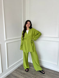 Kimono Trouser Co-Ord - Lime