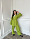 Kimono Trouser Co-Ord - Lime