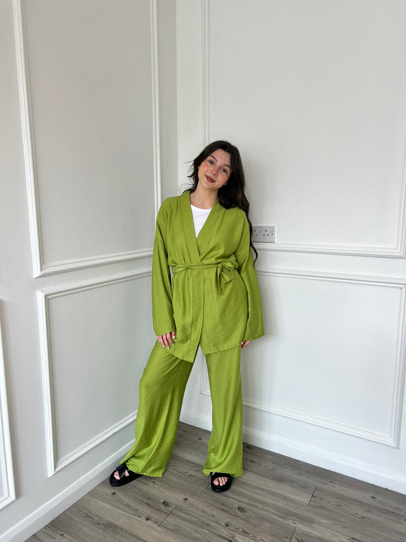 Kimono Trouser Co-Ord - Lime