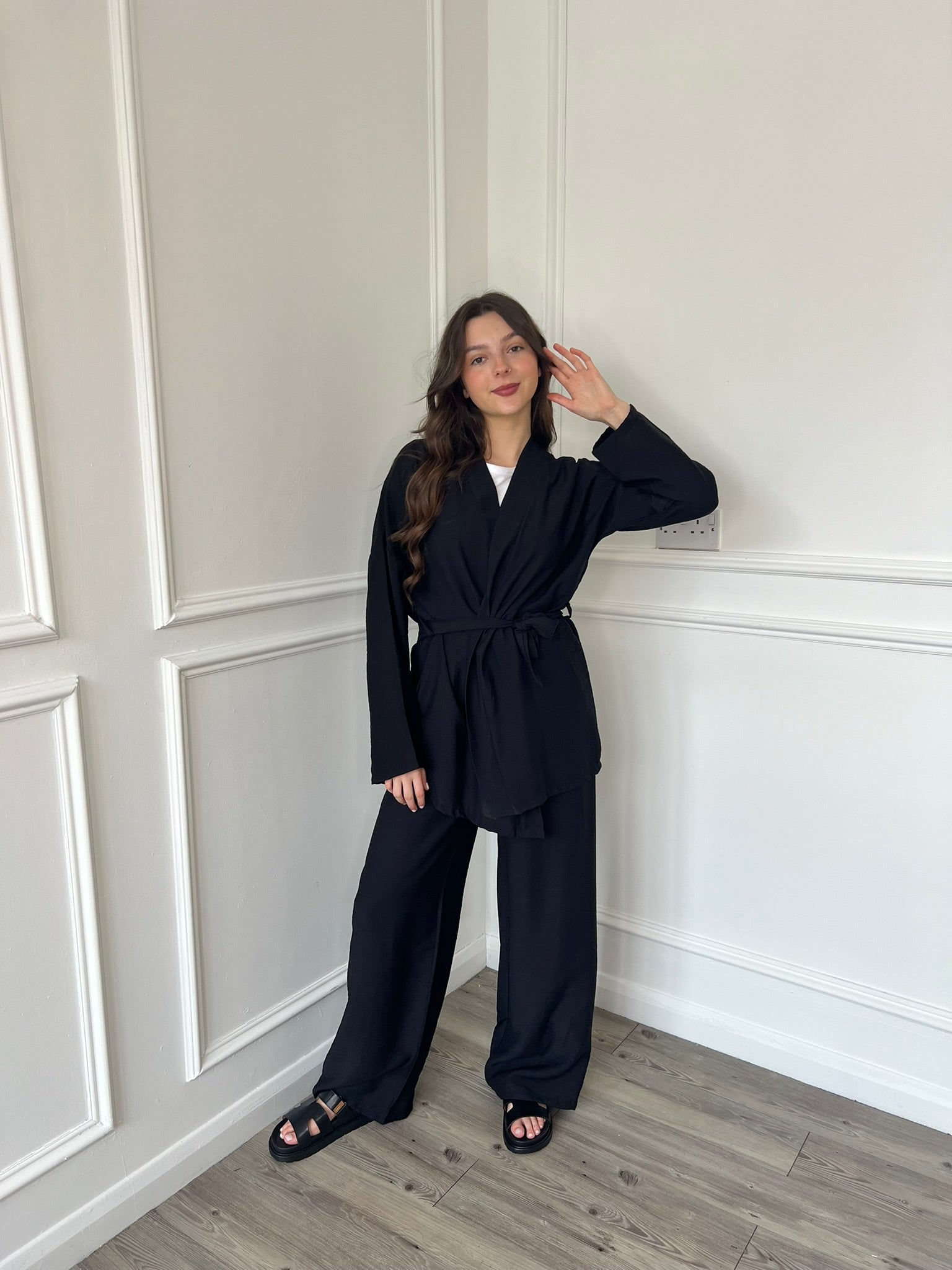 Women's Linen Pants and Kimono Co-Ord Set | Modest Clothing