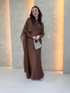 Chiffon Cape Dress - Choco