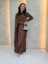 Chiffon Cape Dress - Choco