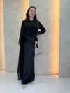 Chiffon Cape Dress - Black