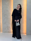 Chiffon Cape Dress - Black