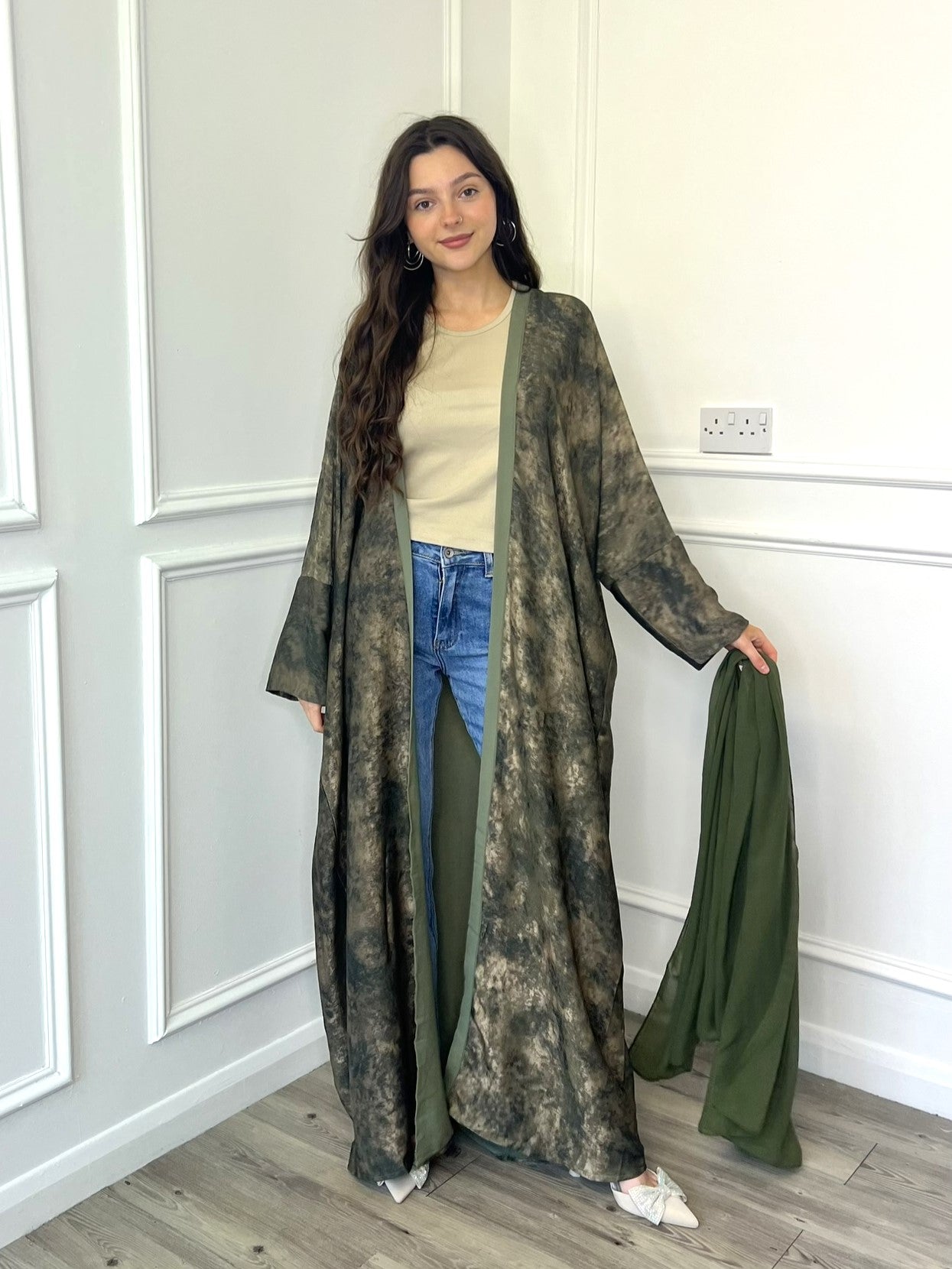 Azra Abaya - Khaki Green