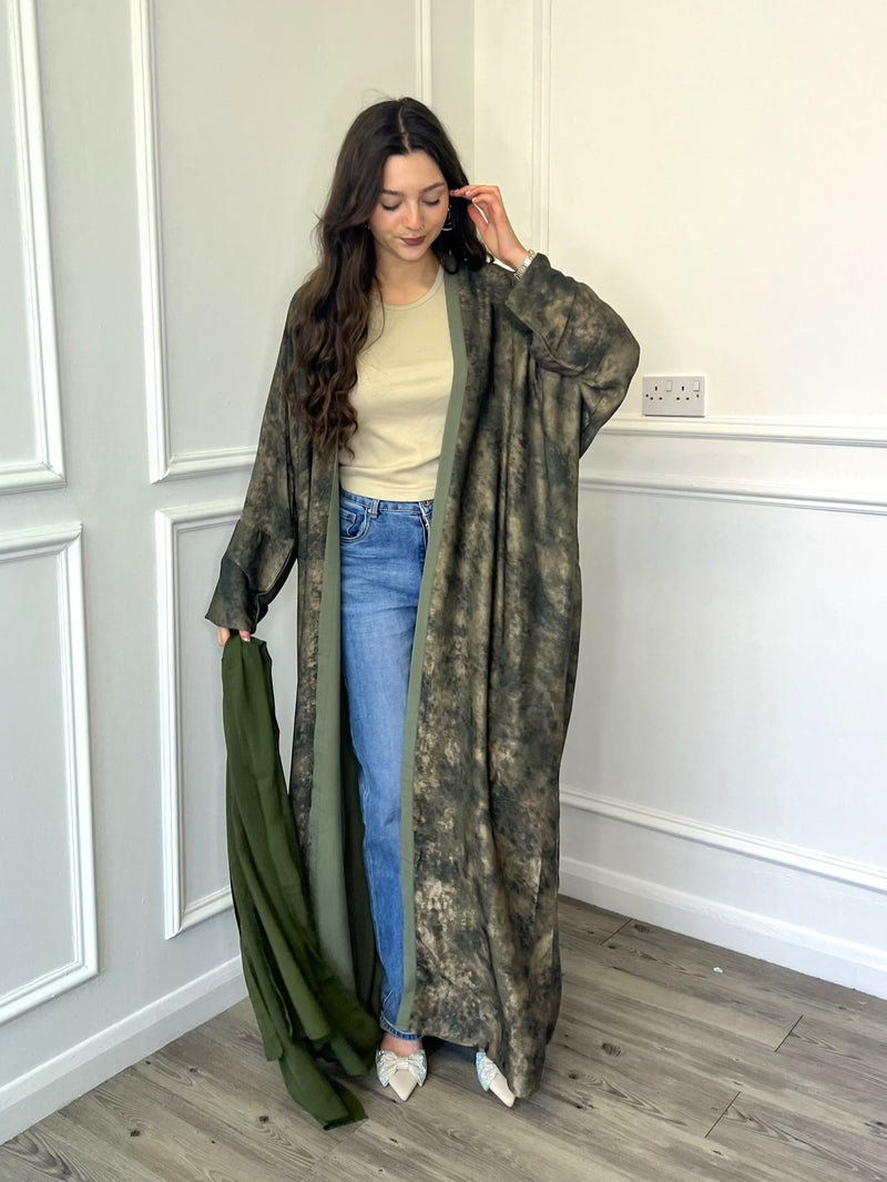 Azra Abaya - Khaki Green