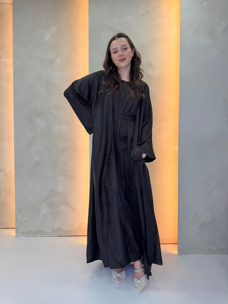 Anila Abaya - Brown/Black