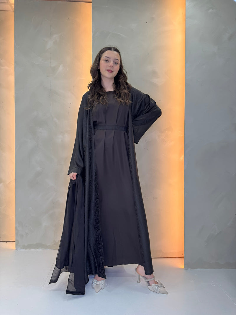 Anila Abaya - Brown/Black