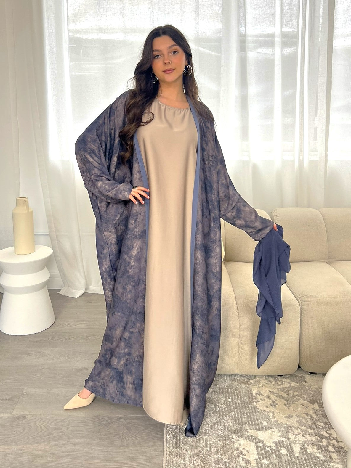 Azra Abaya - Blue/Purple/Gold