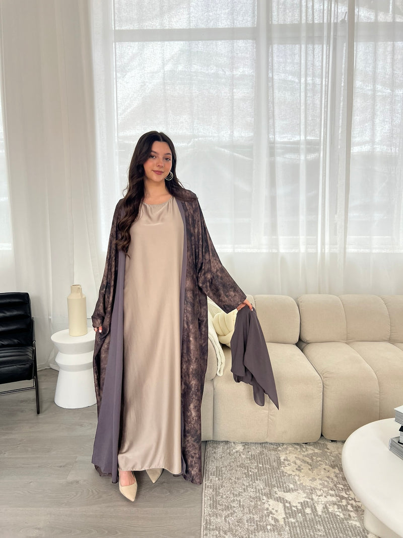 Azra Abaya - Purple/Gold