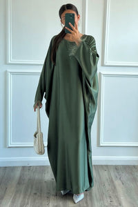 Zohal Closed Abaya - Khaki