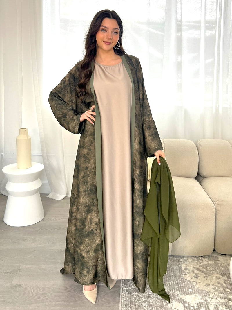 Azra Abaya - Khaki Green