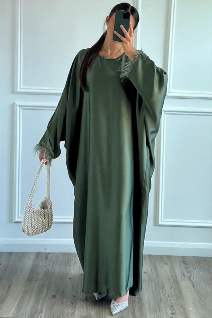 Zohal Closed Abaya - Khaki