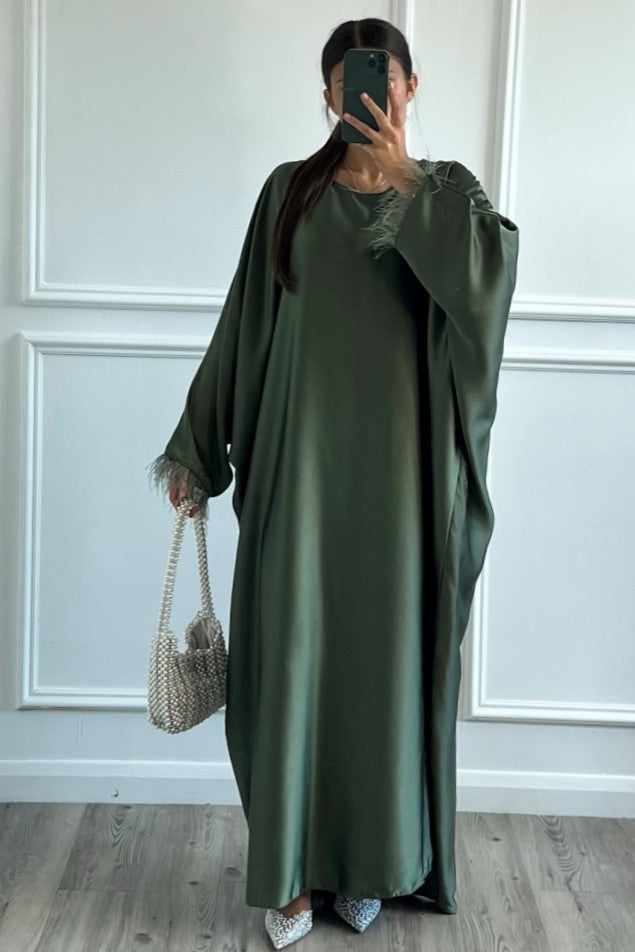 Zohal Closed Abaya - Khaki