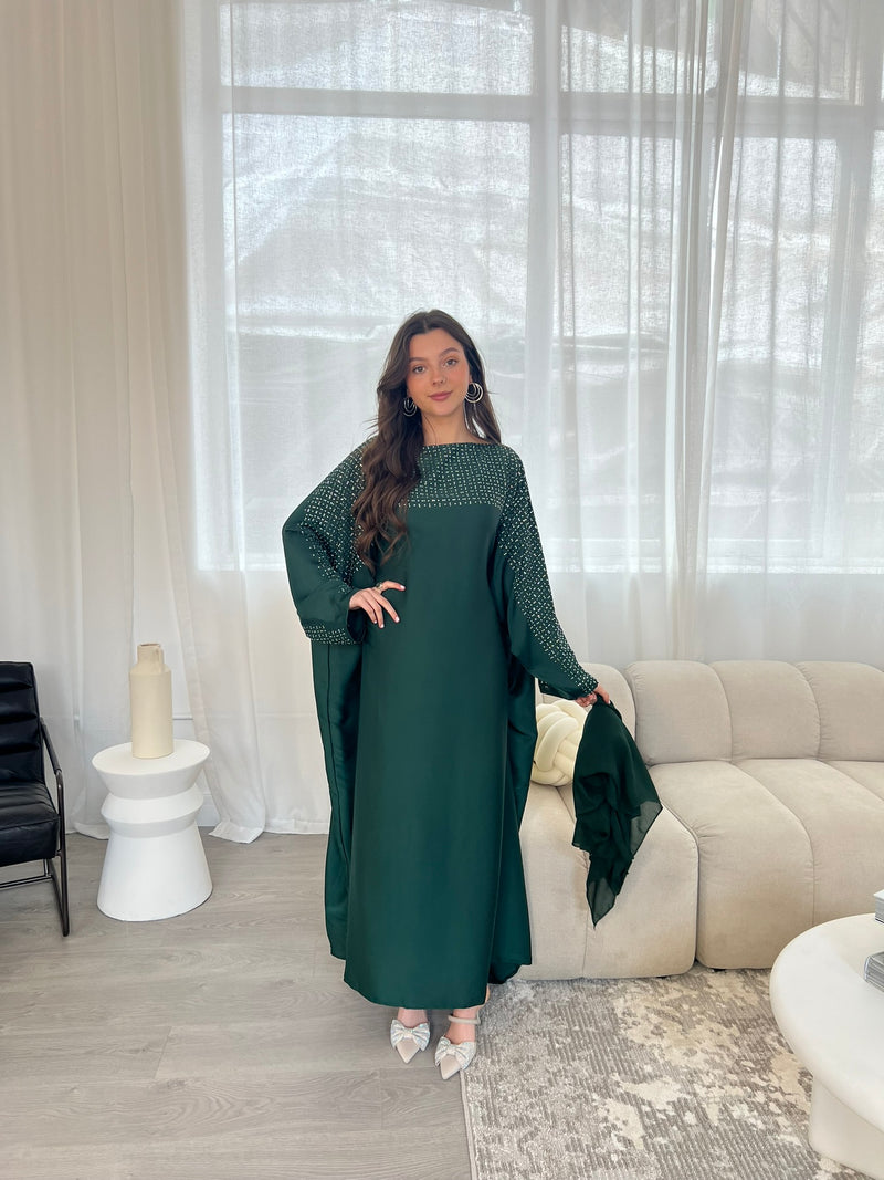 Farah Butterfly Kaftan - Emerald