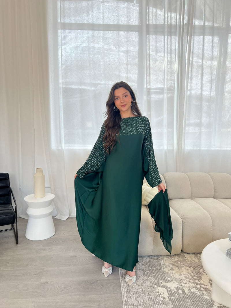 Farah Butterfly Kaftan - Emerald