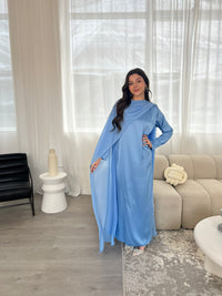 Miri Cape Dress - Sky Blue