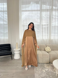 Miri Cape Dress - Tan Gold