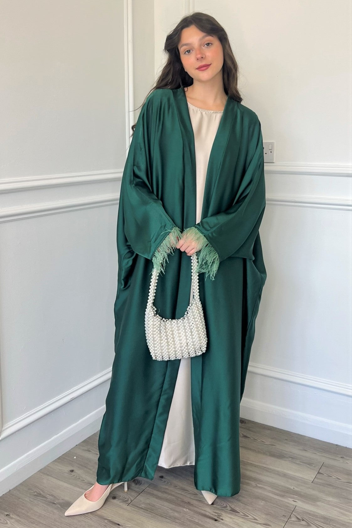 Areza Open Abaya - Green