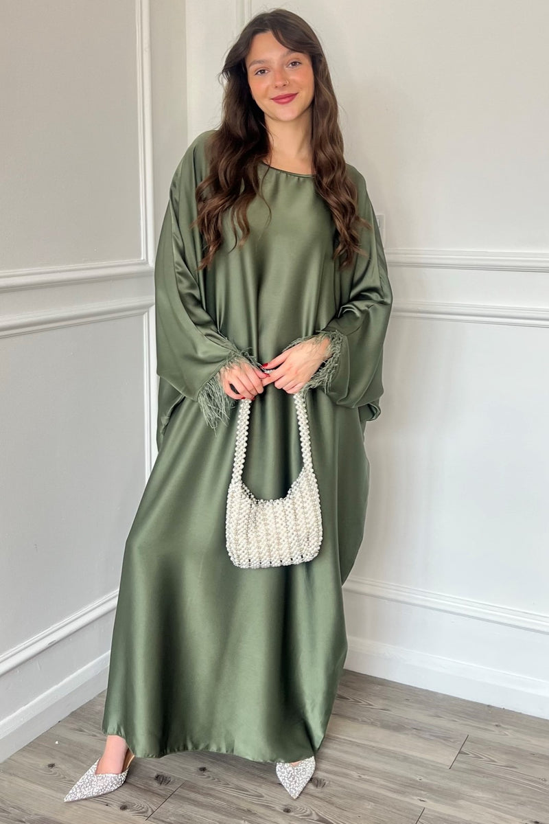 Zohal Closed Abaya - Khaki