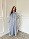 Organza Cape Abaya - Grey/Blue