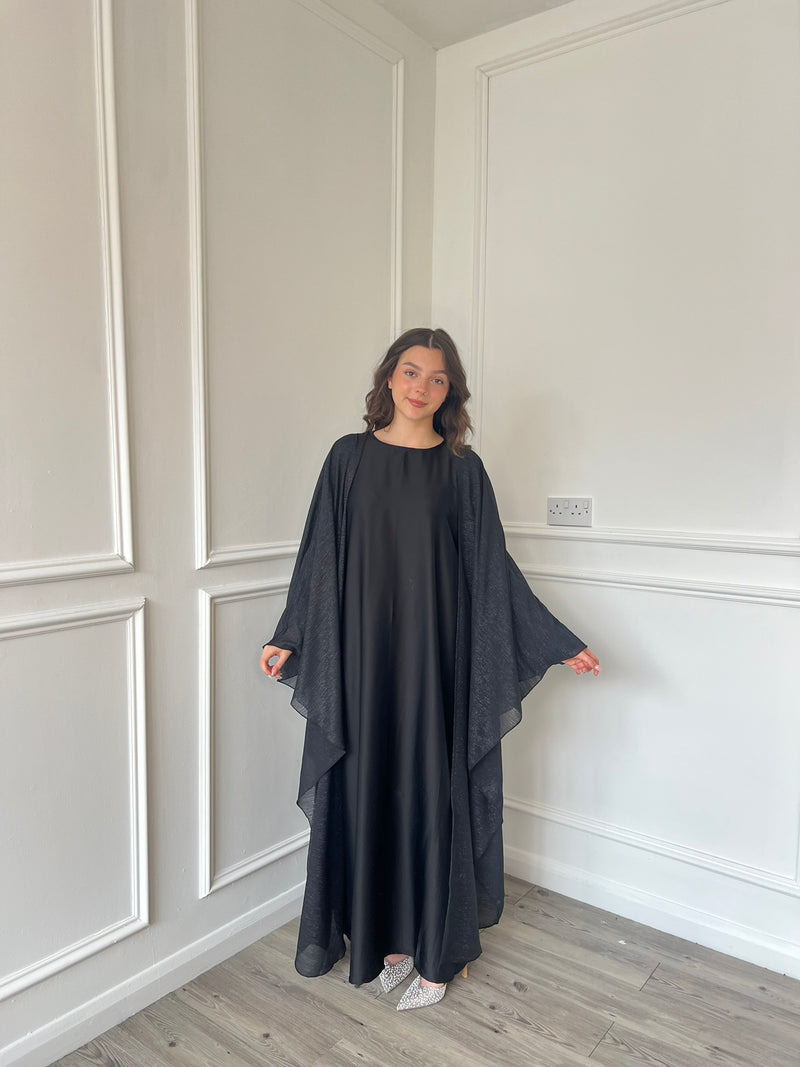 Organza Cape Abaya - Black