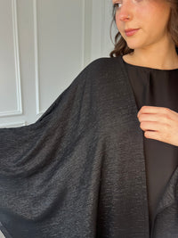 Organza Cape Abaya - Black