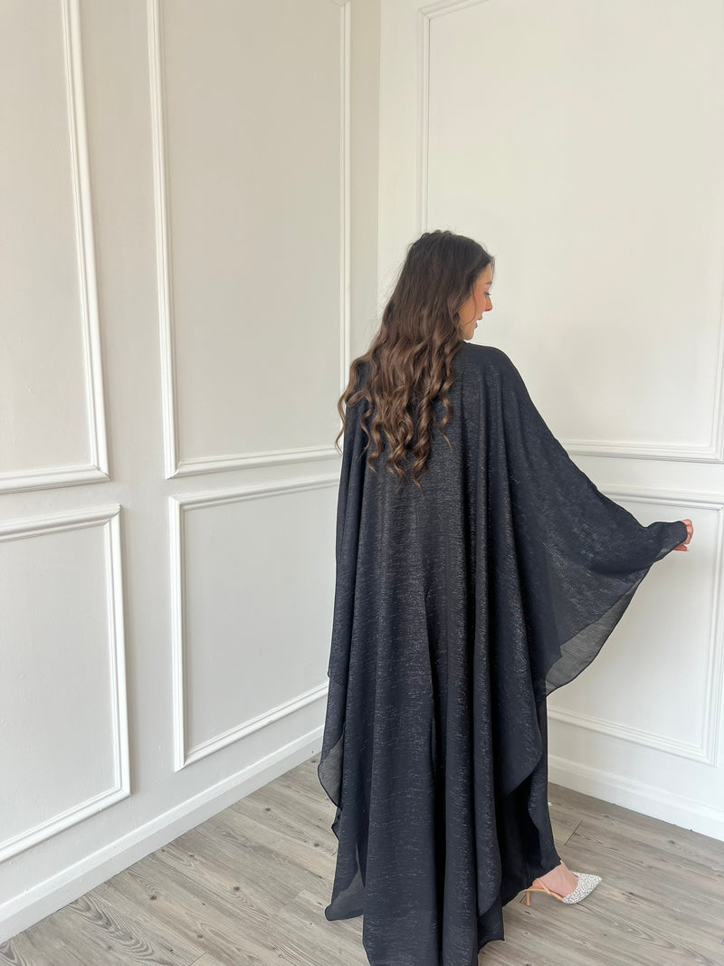 Organza Cape Abaya - Black