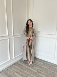 Organza Cape Abaya - Taupe