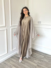 Organza Cape Abaya - Taupe