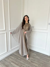 Organza Cape Abaya - Taupe