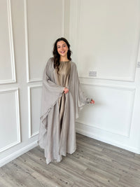 Organza Cape Abaya - Taupe