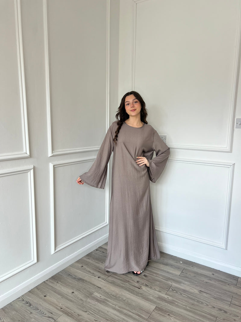 Basic Linen Dress - Taupe