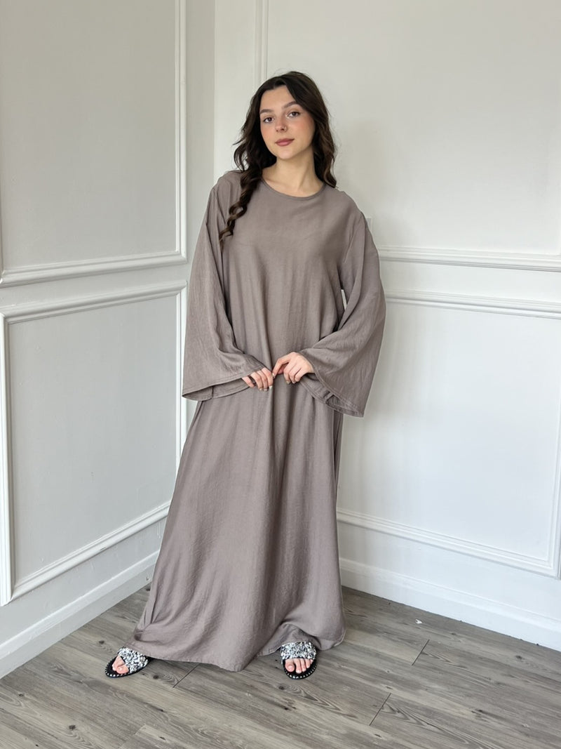 Basic Linen Dress - Taupe