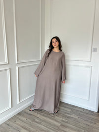 Basic Linen Dress - Taupe